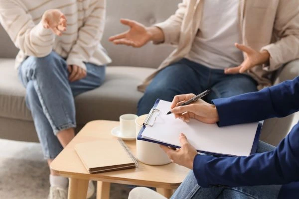 Image of divorce mediation Bridgend in progress.